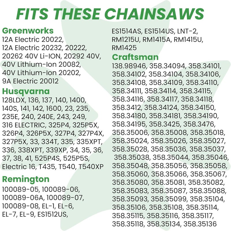 Byane 12 Inch Chainsaw Chain, 3/8" LP Pitch, .050'' Gauge, 45 Drive Links 91PX45CQ Fits Echo 2511T/271T, Greenworks 20262/20292, Craftsman, Husqvarna, Remington, Hart - S45 (3 chains) - Image 3
